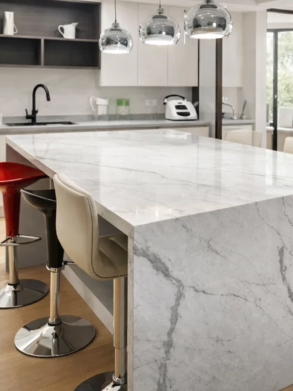 Cocina de Cuarzo Marmoleria en Santiago