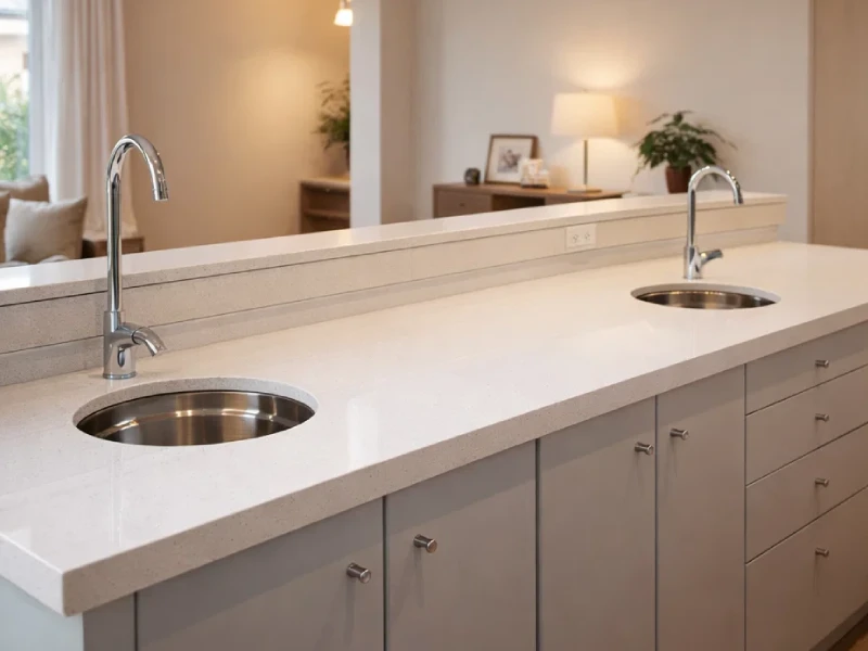 Diseño de cocina con superficie de cuarzo en Santiago