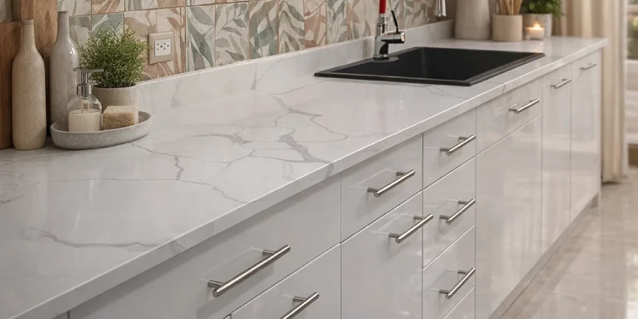 Trabajo Cubiertas de Cuarzo en Santiago Lampa Valle Grande Cocina remodelada en Lampa valle Grande